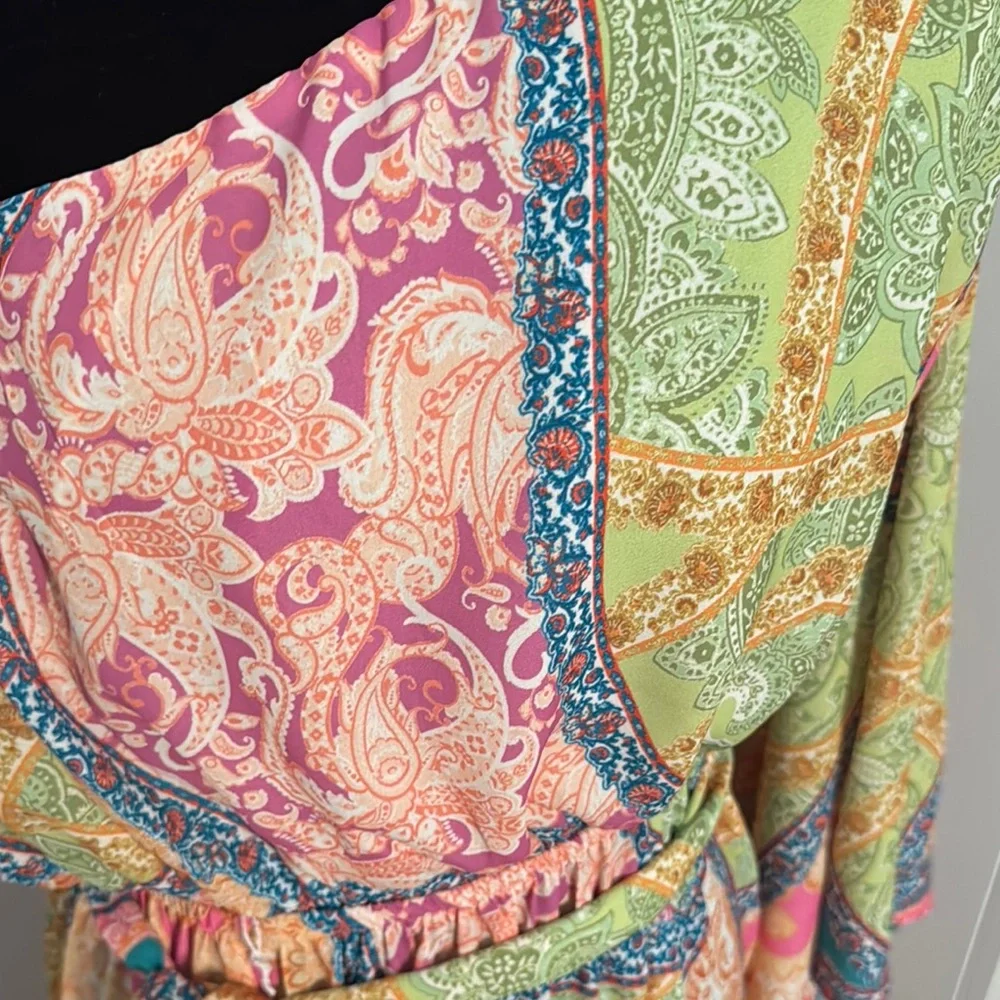 Elegant Multicolor One-Shoulder Dress - Picture 3 of 7